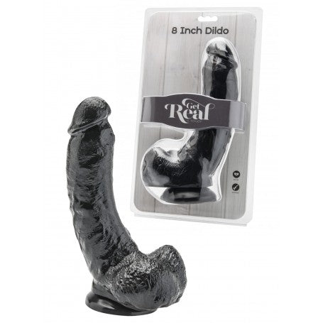 FALLO REALISTICO NERO CON VENTOSA DILDO BLACK MORBIDO SEX TOYS BIG 23 CM GET REAL