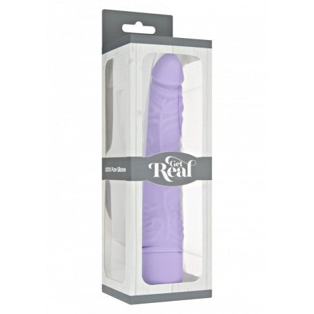 VIBRATORE VAGINALE REALISTICO PURPLE GET REAL SLIM DILDO FALLO VAGINALE ANALE VIBRANTE